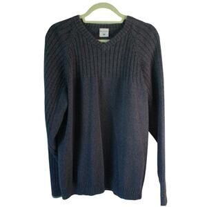 Columbia Men's Dark Gray Long Sleeve V-Neck Sweater Size XL